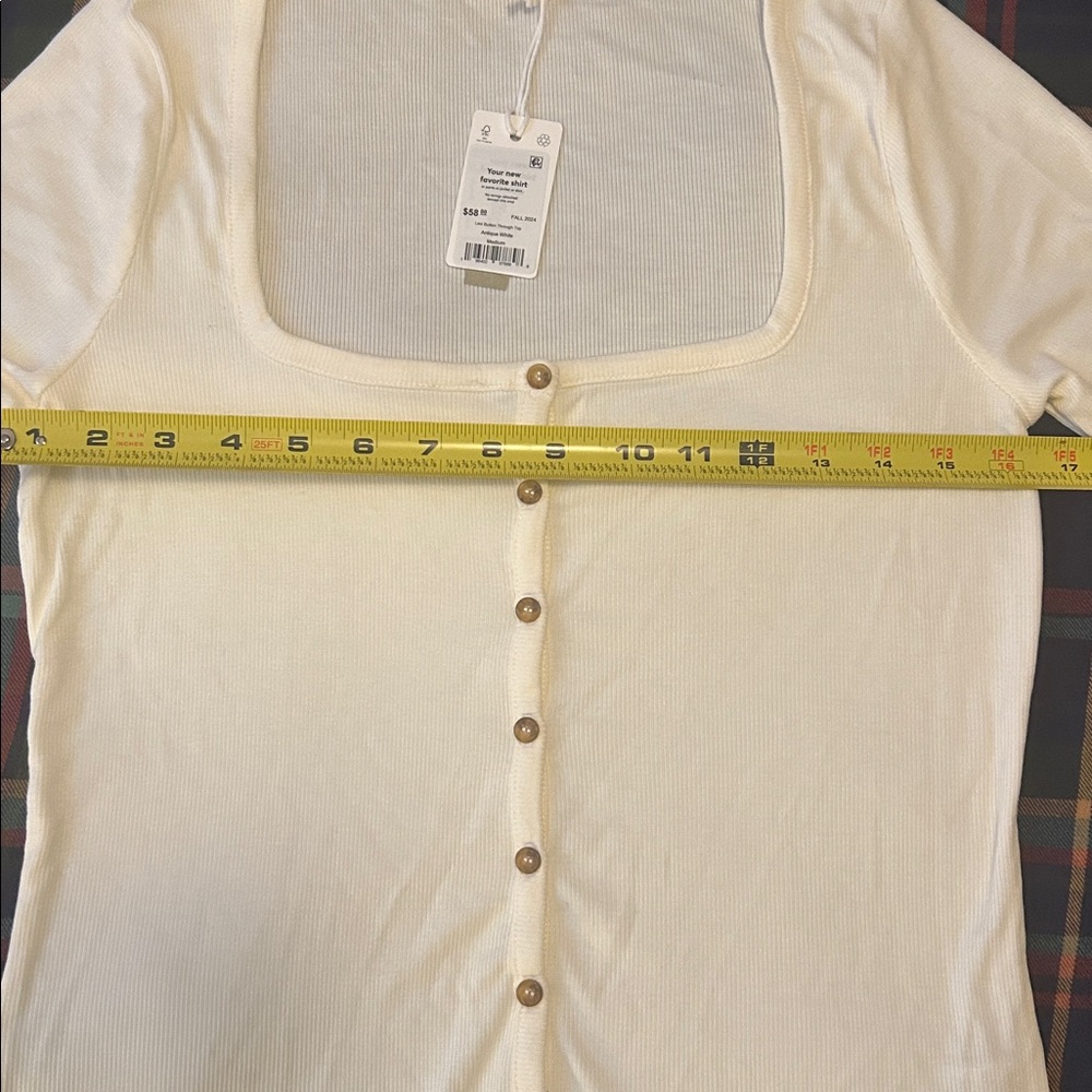 Marine Layer Lexi Button Through Square Neck Top - Picture 5 of 7